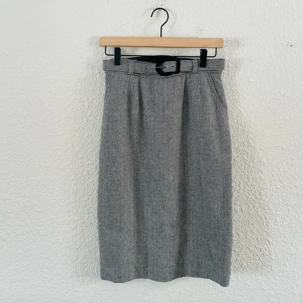 Vintage Lord & Taylor Evan Picone Micro Houndstooth pencil Skirt